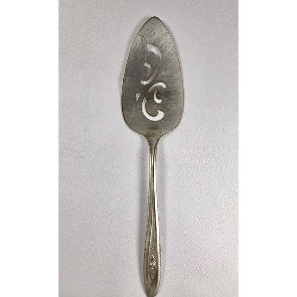 Vintage Wm Rogers Co Silver Tulip Silverplate Pie Cake Server 1956 MCM